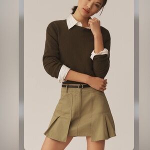 ANTHROPOLOGIE Pleated Utility Mini 
Skirt size Small